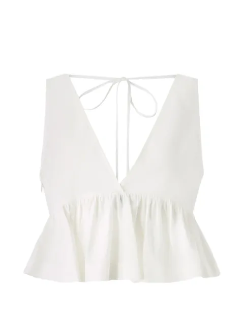PINKO crop top with ruffle and ties White 106451A2LD