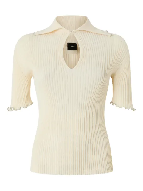 PINKO ribbed sweater with jewel edges Neutrals 106287A343