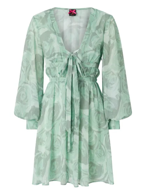 PINKO mini tie-front floral-print dress Green 106679A395