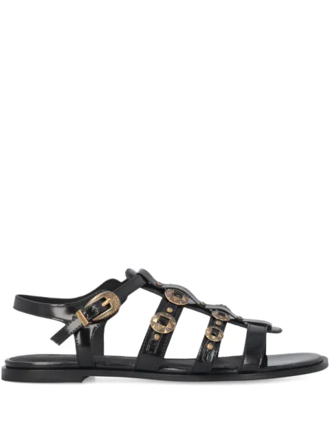 PINKO flat sandals with straps and studs Black SD0469E037