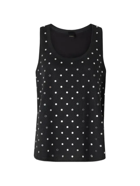 PINKO mesh vest top with mirror detail Black 106853A3BC