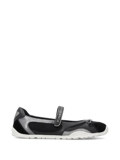 PINKO lettering-detail strap ballet sneakers Black SS0187P020
