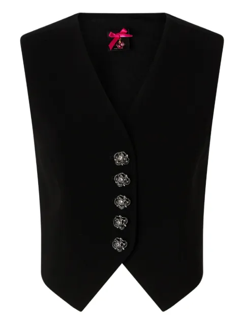 PINKO vest with rose jewel buttons Black 106593A2Q2