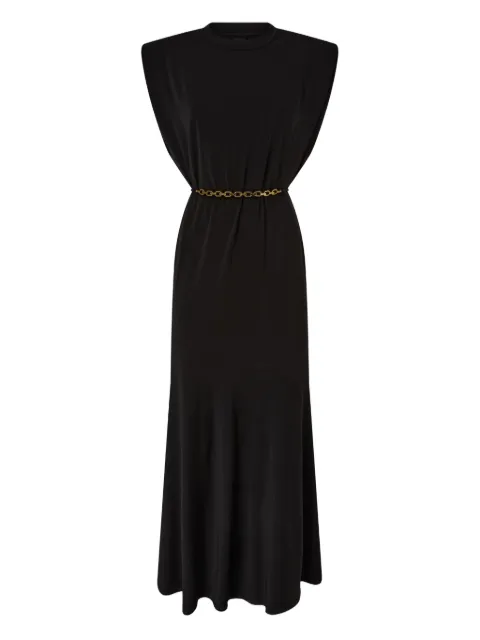 PINKO sleeveless long dress with chain Black 106493A32D