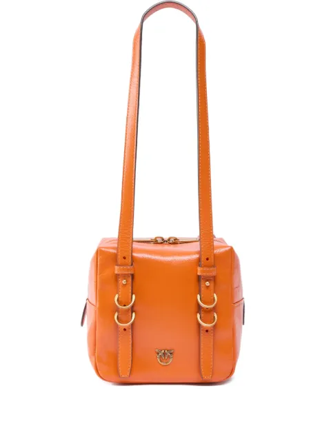 PINKO Cubic Bag small crossbody bag in shiny leather Orange 106465A315