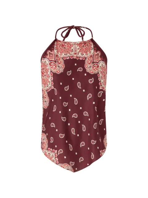 PINKO beach cover-up top with ties and bandana print Red 107141A31K