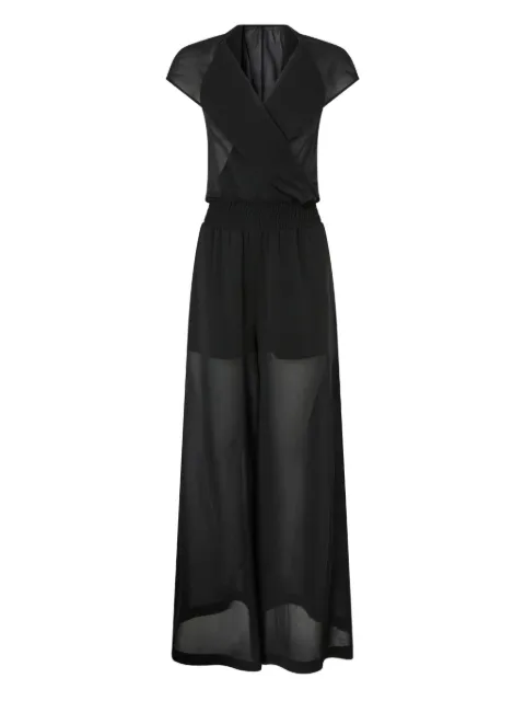 PINKO long playsuit with hood and sheer details Black 106841A3B2