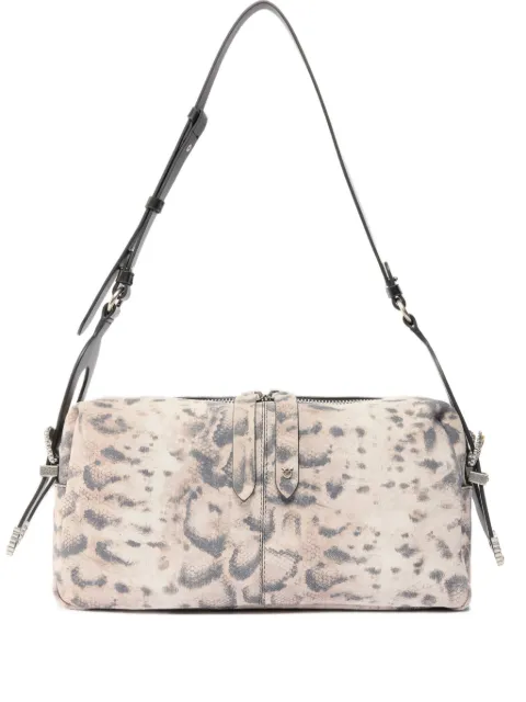 PINKO Keeper Bag medium shoulder bag in suede with python print Neutrals 106676A39V