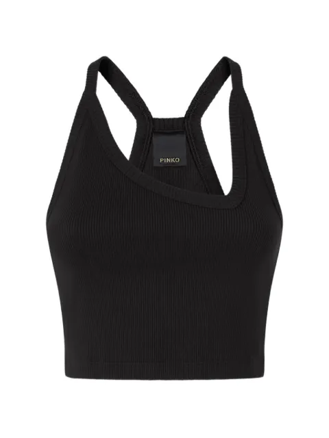 PINKO cropped vest top with asymmetric neckline Black 107304A3IK