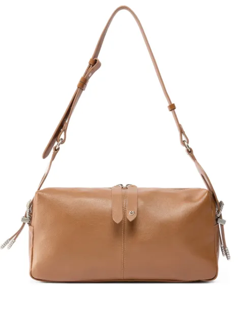 PINKO Keeper Bag medium shoulder bag in new biker leather Brown 106676A2JG