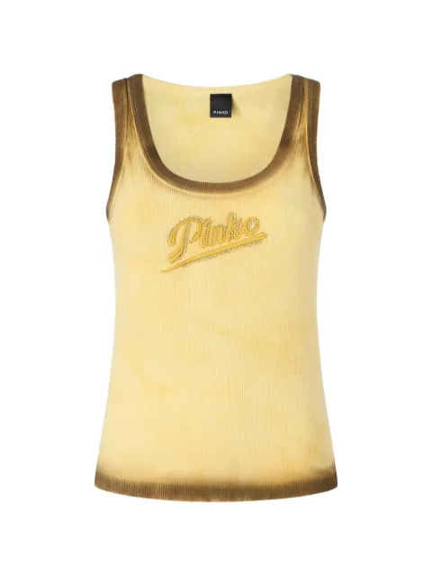 PINKO spray-effect vest top with embroidery Yellow 107306A3H5