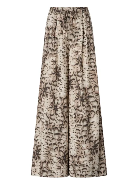 PINKO wide-leg trousers with snake print Neutrals 106963A3B1
