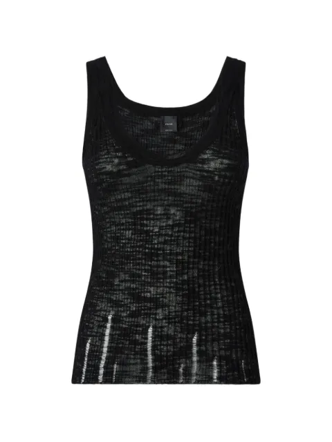 PINKO ribbed vest top with logo Black 107000A3CJ