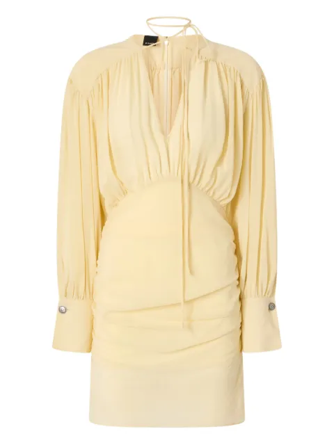 PINKO mini dress with long-sleeves and draping Yellow 106896A3B2