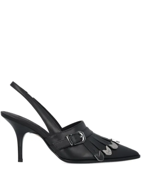PINKO buckled fringed-detail pumps Black SD0499P001