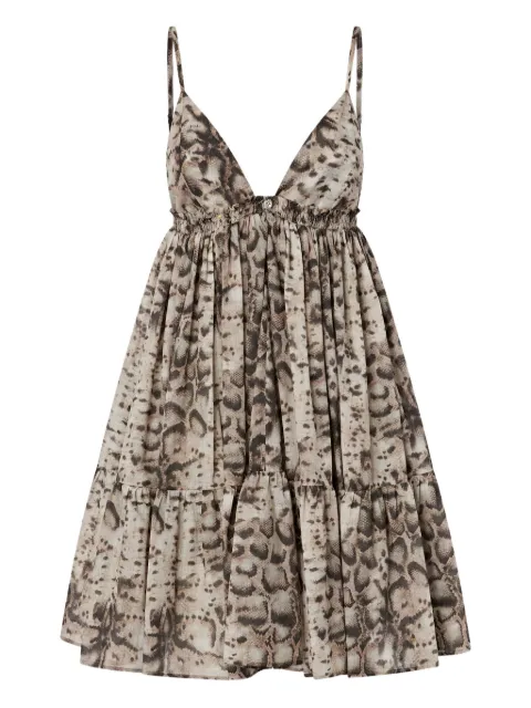 PINKO Adrano tiered animal-print mini dress Neutrals 106917A3AP