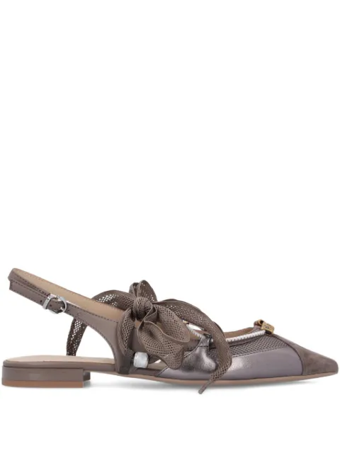 PINKO point-toe ribbon-detail ballet flats Brown SD0547P003