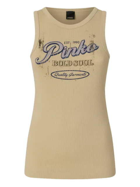 PINKO vest top with vintage lettering Neutrals 106900A3BY