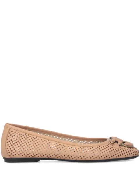 PINKO perforated ballerinas with Love Birds logo Neutrals SD0457P003