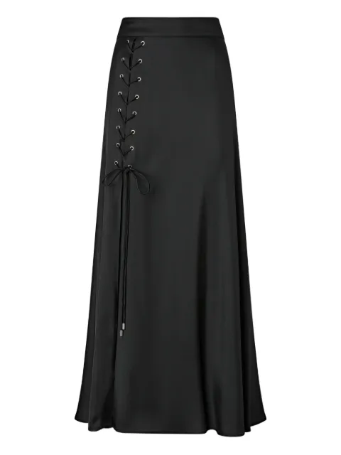 PINKO long skirt with slit and laces Black 106856A3AV
