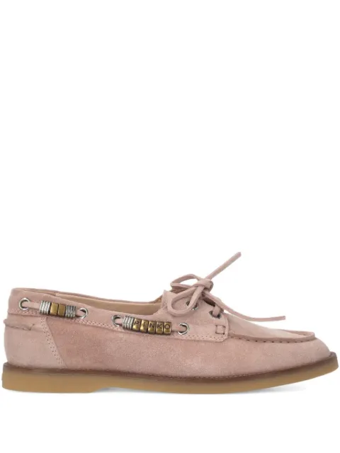 PINKO suede moccasins with jewel details Pink SD0539P002