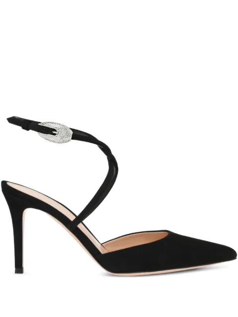Gianvito Rossi 85mm Jungle Mamba slingback pumps Black G9564985RICCAM
