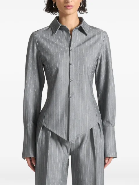 Manière De Voir Sonia pinstripe angled shirt Grey WMN3888