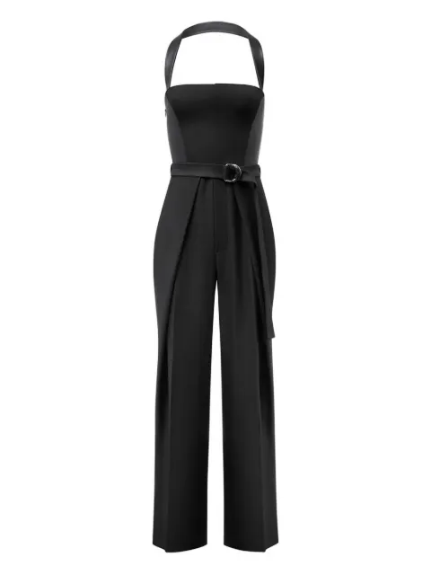 Manière De Voir Sabine tailored pleat jumpsuit with belt Black WMN3626