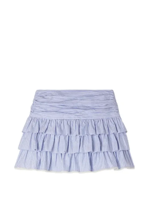 SANDRO mini striped ruffled skirt Blue SFPJU01562