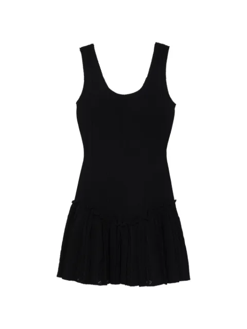 SANDRO mini knit dress with ruffle Black SFPRO04720
