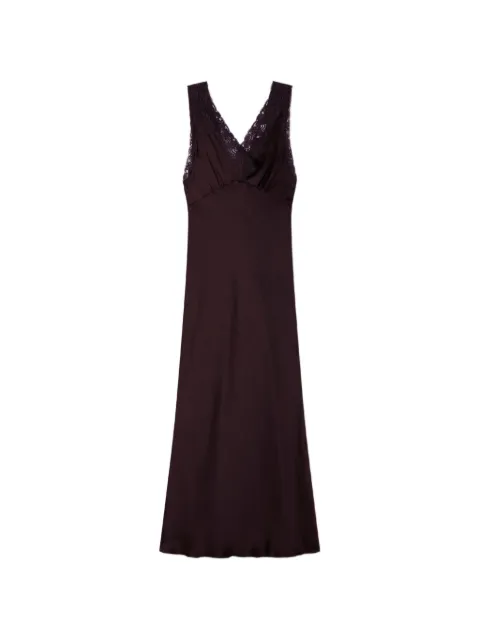 SANDRO lace collar maxi dress Brown SFPRO04642