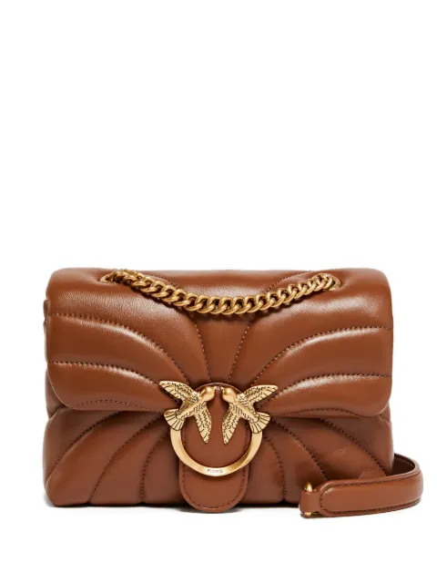 PINKO Love Bag Puff Butterfly mini nappa leather crossbody bag Brown 100039A1EX