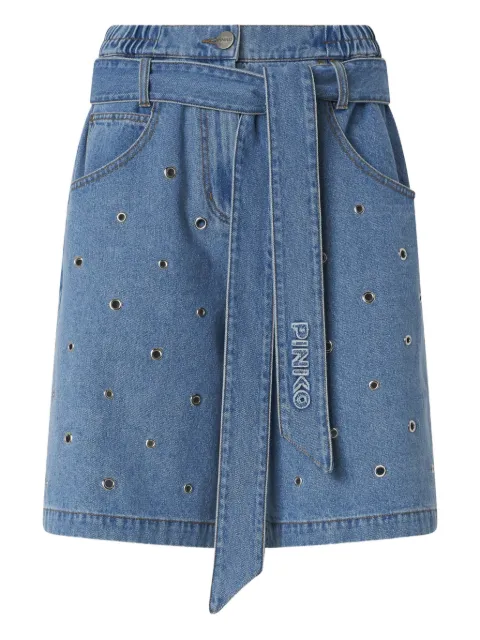 PINKO denim shorts with eyelets and belt Blue 106258A32O