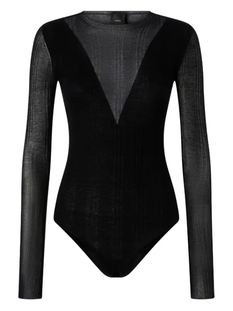 PINKO V-neck long-sleeve bodysuit Black 106320A34B