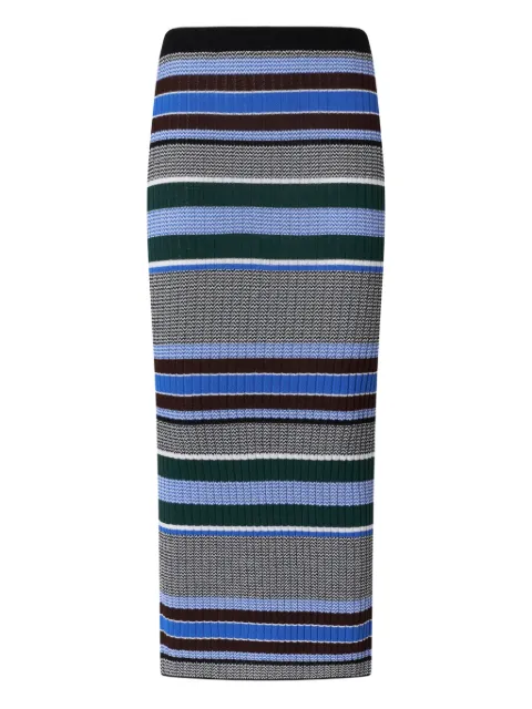 PINKO calf-length striped knit slim-fit skirt Grey 106365A355
