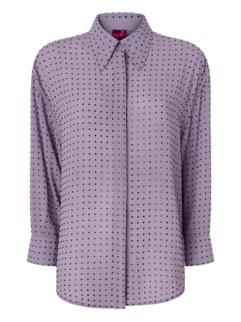 PINKO rhinestoned georgette shirt Purple 106259A32X