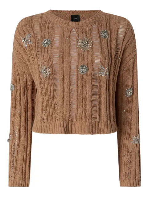 PINKO embellished distressed top Brown 106308A34C