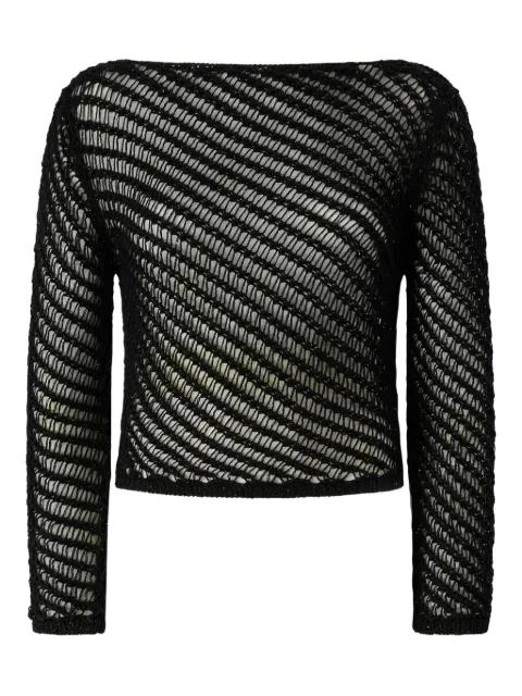 PINKO crochet effect sweater with sequins Black 106540A36H