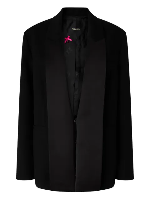 PINKO slub fabric jacket with satin lapels Black 106404A35I
