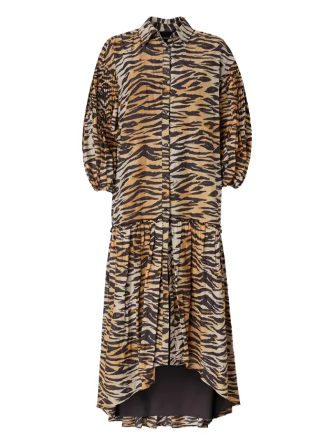 PINKO long dress with buttons and animal-print Neutrals 106745A37Q