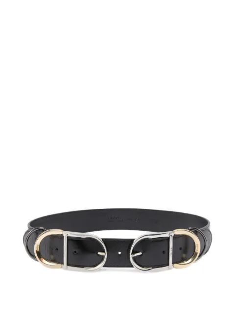 PINKO shiny leather belt with metal loops, 4 cm Black 104793A315