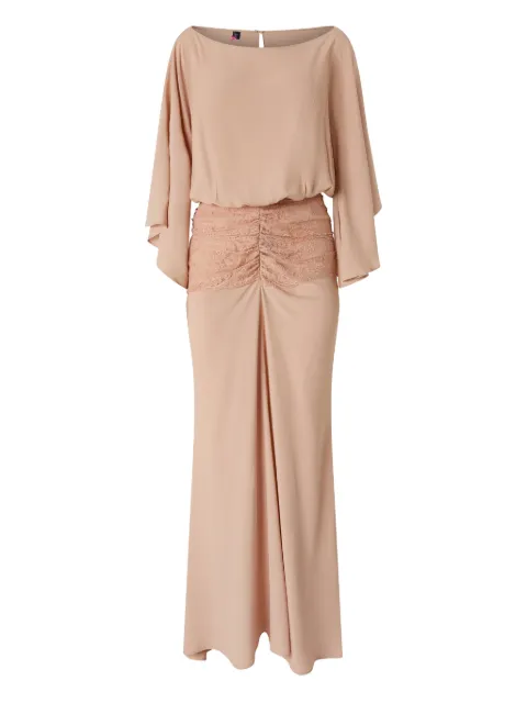 PINKO long dress with draping and lace Neutrals 106262A32Y
