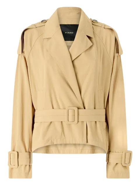 PINKO short cotton trench coat with belt Neutrals 106165A2ER