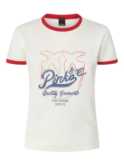 PINKO T-shirt with logo print Neutrals 106902A3C2