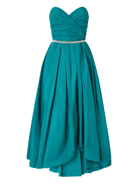 PINKO elegant long dress with jewel belt Green 106254A327