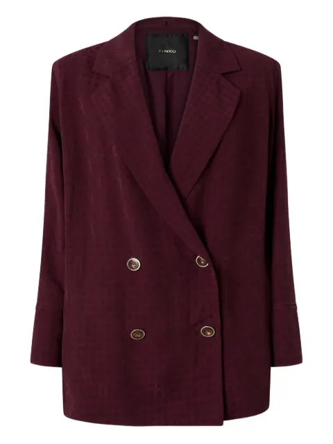 PINKO double-breasted jacket with tie motif Red 106280A33H