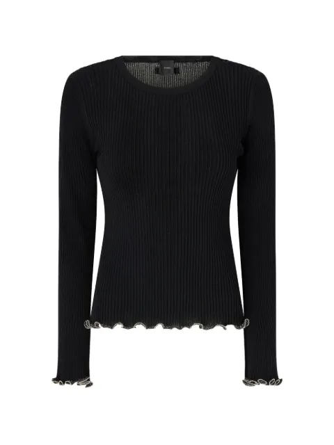 PINKO ribbed sweater with jewel edges Black 106284A343