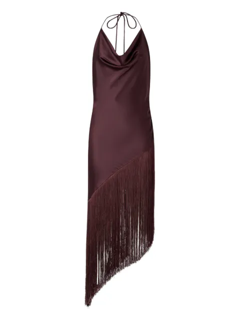 PINKO asymmetrical fringed dress Purple 106430A33D