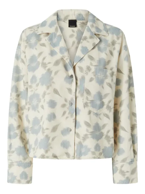 PINKO lightweight boxy shirt with floral print Neutrals 106463A37L