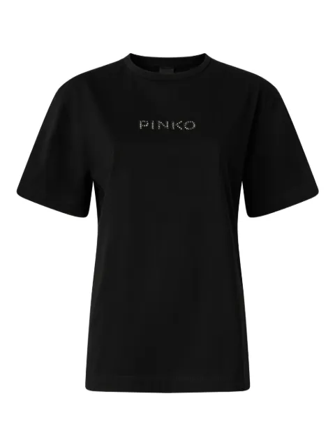 PINKO More Strass Less Stress T-shirt Black 105526A33S